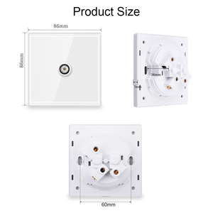 Glass Bảng điều chỉnh Tường <span class=keywords><strong>TV</strong></span> ổ cắm truyền hình Ổ cắm Retro tinh tế giấu cài đặt 110-250V đen/trắng/xám/vàng - Product Image 5