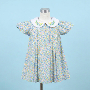 Vestido Tipo Smock Personalizable ODM de Primavera para Niñas, con Bordado Hecho a Mano, Patrón Geométrico, Transpirable y Ecológico 100% - Product Image 1