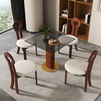 Voxhome Drop Shipping Ensemble table et chaises ronde moderne en pierre frittée 2 4 places Bistro Breakfast Coffee Shop