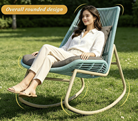 Fauteuil à bascule moderne en rotin, de luxe, pour véranda, fauteuil de relaxation, grande capacité de charge, structure métallique, pour extérieur et usage domestique – Vente chaude directe usine