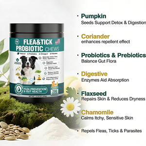 Suplemen Probiotik Hewan Peliharaan OEM/ODM untuk Anjing, Chinchilla, Burung Beo, Meningkatkan Imunitas, Meningkatkan Kesehatan Usus, Penyerapan Cepat, Kunyah Lembut - Product Image 1