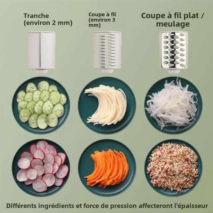 Gadgets de cuisine manuels Coupe-légumes Râpe à rouleaux manuelle multifonctionnelle Déchiqueteuse de pommes de terre Coupe-légumes Trancheuse de fruits