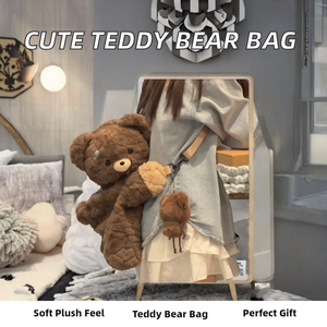 Sac à dos en peluche brodé ours mignon, unisexe pour <span class=keywords><strong>enfants</strong></span>, 31-50 cm, anti-stress, idéal pour l'école, cadeau d'anniversaire, voyage - Product Image 2