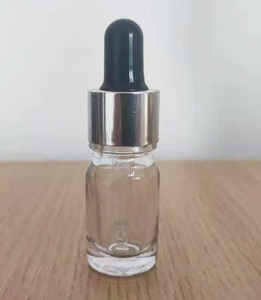 Flacon compte-gouttes transparent, givré, ambré ou bleu de 5 ml, 10 ml, 15 ml, 30 ml avec col de 18 mm, couvercle doré et bouchon en caoutchouc - Product Image 3