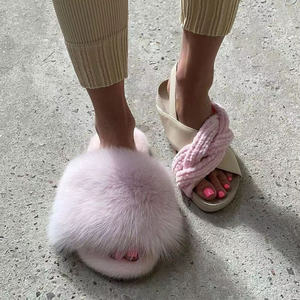 2021 donna pantofole sandali nuovo Custom vera <span class=keywords><strong>visone</strong></span> diapositive di lusso pelliccia di volpe sandali <span class=keywords><strong>ciabatte</strong></span> per donna - Product Image 6