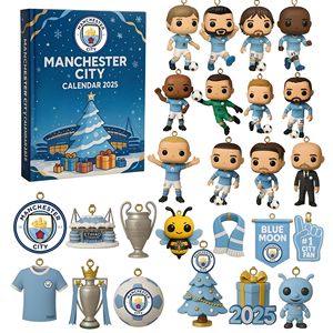 Calendrier de l'Avent Manchester City 2025 avec figurines et décorations pour cadeau de Noël - Product Image 1