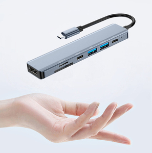7 En 1 USB C Hub 3,0 Aluminio tipo C hub USB con 3,1 4 puertos de alimentación usb-c portátil Adaptador multifunción Estación de acoplamiento - Product Image 4