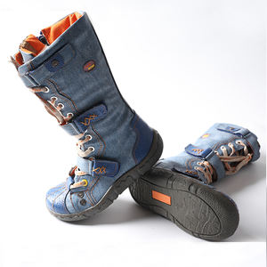 Botas Planas de Invierno <span class=keywords><strong>para</strong></span> Mujer Largas hasta la Rodilla de Cuero Genuino Cálidas con Suela Gruesa y Cordones EVA Piel Sintética Vestido Casual 1kg - Product Image 4