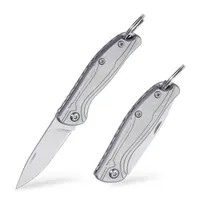Couteau pliant EDC en alliage de titane, couteau de poche tout acier avec porte-clés, kit de survie multifonctionnel pour le camping et les activités de plein air – Offre Spéciale