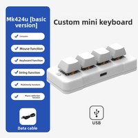 Clavier mécanique personnalisé à rétroéclairage RGB, 4 touches, sans fil 2.4G BT, sans pilote, raccourcis universels copie-colle pour téléphones