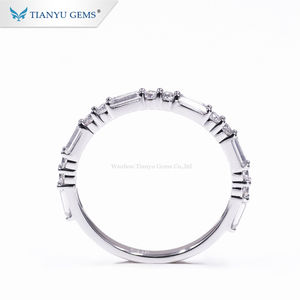 Tianyu gemas joyería personalizada mejor Esmeralda y redondo corte anillo 14k 18k anillos de oro blanco - Product Image 1