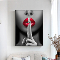 Peinture sur toile de fille sexy aux lèvres rouges fumant, affiches murales, impressions, décoration moderne pour la maison, vente en gros d'art sur toile