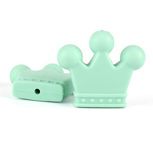 <b>Silicone</b> Baby Teether Crown Chewable Toys <b>Beads</b> Pacifier Clips DIY Girls Cute Teething Toys Gifts Baby Teether Pendant - Product Image 3