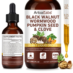 ArtoaLabs Gocce Liquide Personalizzate 20-in-1 con Noce Nera, Assenzio, Semi di Zucca e Chiodi di Garofano per il Supporto Immunitario e Intestinale degli Adulti (Vegano) - Product Image 2