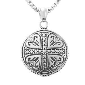 European American Style Stainless Steel <b>Cross</b> Pendant Necklace Men's Retro Geometric Design 19088 - Product Image 5
