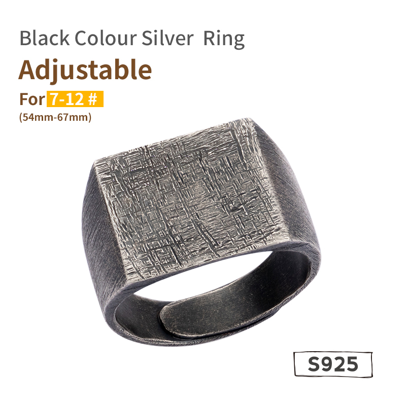 Anello con sigillo da uomo in argento lucido | Sprezzi Fashion
