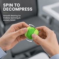 Balle sensorielle texturée en silicone avec anneau rotatif, jouet anti-stress à faire tourner au doigt, balle fidget spinner pour enfants et adultes, autisme, TDAH