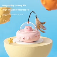 Jouet Électrique Intelligent pour Chat, Bâton Laser Automatique avec Plumes, Jouet Interactif pour Animaux de Compagnie Contre l'Ennui et pour l'Auto-Entretenement