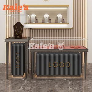 Thiết kế hiện đại kính hiển thị truy cập trang sức Showcase kim loại đứng hiển thị cho cửa hàng đồ trang sức Showcase tủ trưng bày - Product Image 4