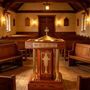 Vintage Solid Wood Baptismal Font Holy for Christening Service Religious Ceremony Mission <strong>Church</strong> - Product Image 3