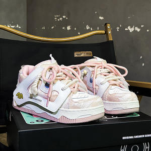 Chunky Skateboard <b>Shoes</b> Fashion Breathable PU Mesh Lining Sneakers Men's Designer Luxury <b>Basketball</b> <b>Style</b> Walking <b>Shoes</b> - Product Image 4