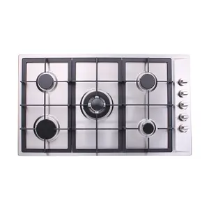 Xunda appareils de cuisson comptoir cuisinière à gaz intégrée 5 brûleurs en acier inoxydable multi-cuisinière table de cuisson à gaz