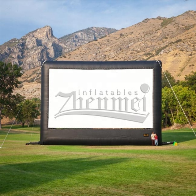 Zhenmei Outdoor Backyard Projection Air Movie Tent Inflatable Cinema Screen 14Ft Black Oxford Cloth for Sale