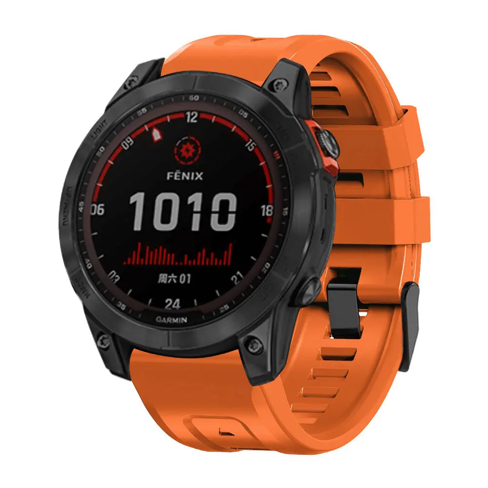 Solid Color Smartwatch strap 22mm 26mm quick removable silicone watch band for Garmin Fenix 7X 7