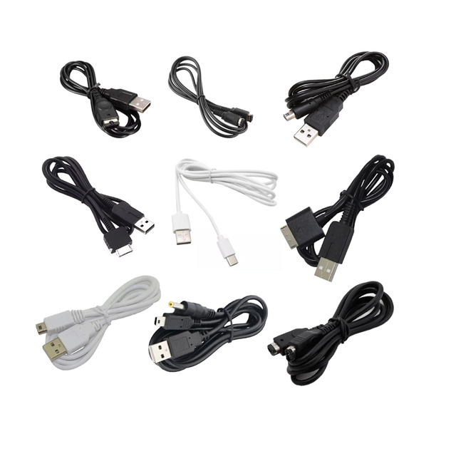 OEM USB Data Charger Cable for Nintendo DSI/DSL/GBA/GBC/GBA SP Fast Charging Cable Cords for PS5/PS4/PS3/PSP/WII U Game Cables