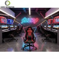 Projet clé en main de cybercafé haut de gamme avec système d'éclairage LED intelligent personnalisé et mobilier de jeu