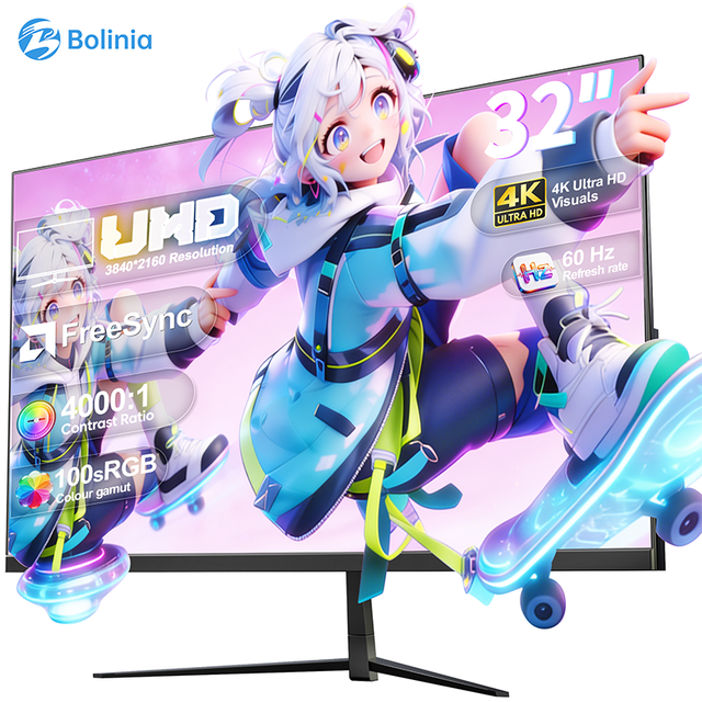 Gaming Pc Monitor Commercial Office 32 Inch 4K 3840x2160 VA Flat CVTE HDMI DP HDCP 12V VESA Static Display Screen