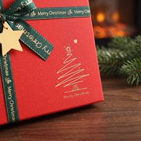 Boîte d'emballage personnalisée avec logo décoratif pour les fêtes de fin d'année, boîte à courrier en papier de Noël, boîte rigide épaisse en carton pour cadeaux de Noël