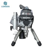 Pulvérisateur de peinture électrique sans air Lonsen 495 avec moteur 1500W, pompe à mastic haute efficacité, portée de 10m et trémie de 10L, 220V