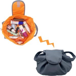 <strong>Wholesale</strong> <strong>Market</strong> Vintage Lazy Drawstring Polyester <strong>Cosmetic</strong> Bag Custom Logo Water Resistant Vanity Travel Storage Pouch Makeup - Product Image 2