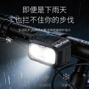 ไฟหน้าจักรยาน LED ความสว่างสูงรูปฉลามยิ้ม ชาร์จไฟได้ กันน้ำ - Product Image 1
