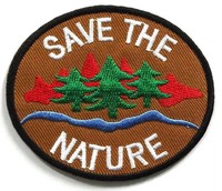 Patch brodé extérieur Save the Nature, motif éco-responsable Pin Montagne Rivière pour veste, randonnée, streetwear écologique