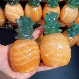 Vente en gros de cristaux de guérison naturels en calcite jaune et <span class=keywords><strong>aventurine</strong></span> verte en forme d'ananas pour la décoration - Product Image 4