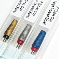 Fraise à ongles en carbure de tungstène de haute qualité, coupe croisée, forme flamme, pour la décoration de manucure