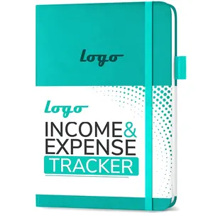 A5 Format Blue PU Cover Hardcover Ledger Books for Bookkeeping Income & Expense Tracker