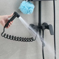 Robinet de douche en cuivre noir, ensemble de douche mural moderne et luxueux pour salle de bain
