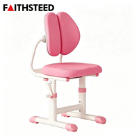 Chaise de bureau ergonomique réglable pour enfants, chaise d'étude à double dossier en tissu respirant, chaise d'étudiant anti-basculement pour enfants