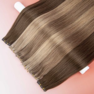 Extensions de <span class=keywords><strong>cheveux</strong></span> naturels Genius Weft de qualité salon, double <span class=keywords><strong>épaisse</strong></span>ur, <span class=keywords><strong>cheveux</strong></span> vierges Remy, trame ultra-fine invisible pour un volume de style mariage - Product Image 4
