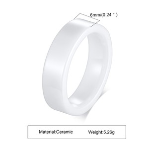 Anillos de Cerámica Planos Circulares Simples y Populares Que No Se Destiñen, Anillos de Boda Más Vendidos para Hombres y Mujeres, Joyería al por Mayor - Product Image 2