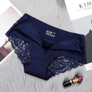 2022 nhà máy mới trực tiếp traceless Ice Silk Ladies liền mạch bikini ren quần lót của phụ nữ quần lót người phụ nữ - Product Image 3