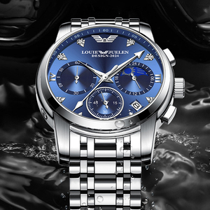 Nuovo orologio al quarzo di moda alla moda dal vivo popolare calendario luminoso maschile, luna e stelle - Product Image 1