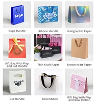 Sac en papier cadeau de luxe rose personnalisé avec logo et nœud en soie, idéal pour l'emballage de vêtements et de parfums, parfait pour les cadeaux de mariage et d'anniversaire.