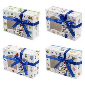 Teachers Appreciation Recyclable Paperboard Foldable Folders <b>Window</b> Teacher's Day Theme Gift Treat Box Teacher Appreciation Week - Product Image 2