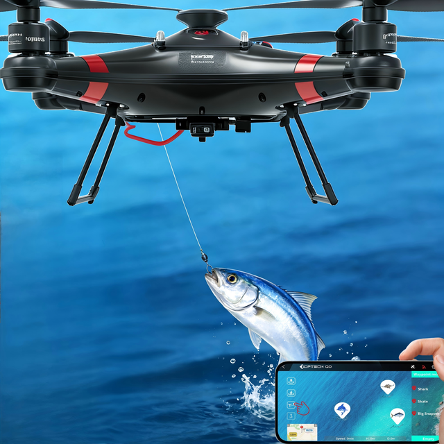 480 Waterproof Fishing Drone Remote Control Long Cast Bait Water Takeoff One-Key Return 3kg Payload 4K UHD Wind Resistance Level