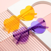 Lunettes de soleil tendance Party Dots, nouveau prix usine, sans monture, en forme de cœur, couleur bonbon, style océan, pour un look original et romantique