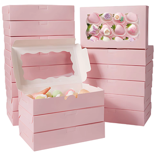 <span class=keywords><strong>Caja</strong></span> para Empacar Donuts con Ventana, <span class=keywords><strong>Caja</strong></span> <span class=keywords><strong>Rectangular</strong></span> Plegable de Papel <span class=keywords><strong>Kraft</strong></span> para Fiestas y Comida para Llevar - Product Image 2